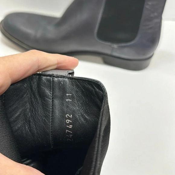 Gucci Leather Chelsea Ankle Boots Pull On Casual Shoes Gray Men's 11.5 247492 - Picture 9 of 14